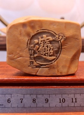 一物一拍〔招财进宝〕天然戈壁石刻字桌面摆件花盆鱼缸造景