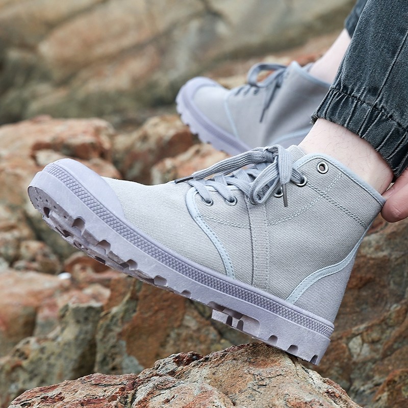 高筒帆布鞋男英伦潮流情侣马丁靴厚底短靴户外运动工装鞋登山鞋子,流行男鞋,马丁靴,淘宝优惠券,粉丝福利购,淘宝优惠卷