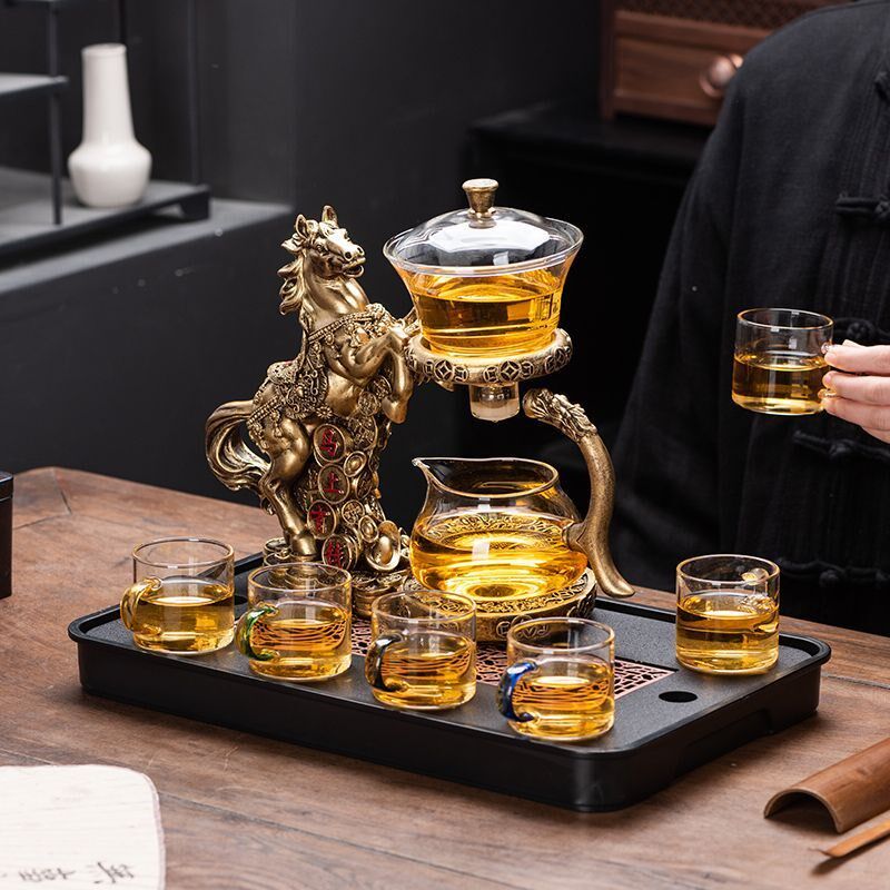 懒人自动泡茶器茶具套装家用功夫磁吸泡茶神器玻璃茶壶高颜值
