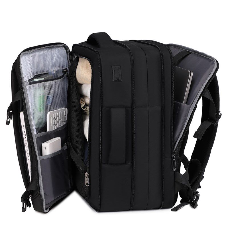 方形可扩容背包男双肩包大容量商务旅行电脑包短途出差行李包男款