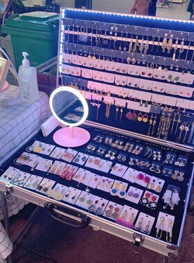 夜市摆摊神器便携折叠地摊箱多功能移动摊位耳环耳饰饰品展示架