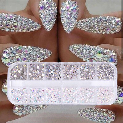 1440pcs/box Crystal Nail Art Rhinestone Flash Diamond 3D DIY