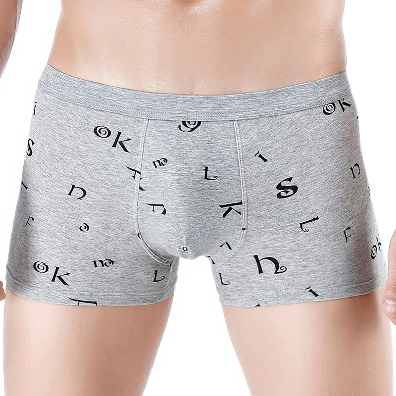 网红New Mens Underwear Boxer Men Cotton Boxers Hombre 女士内衣/男士内衣/家居服 平角裤 原图主图