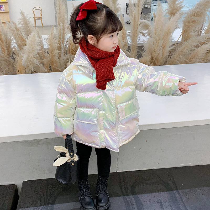 韩国儿童套装女童秋冬装棉衣亮色羽绒服加R绒保暖不透风外套