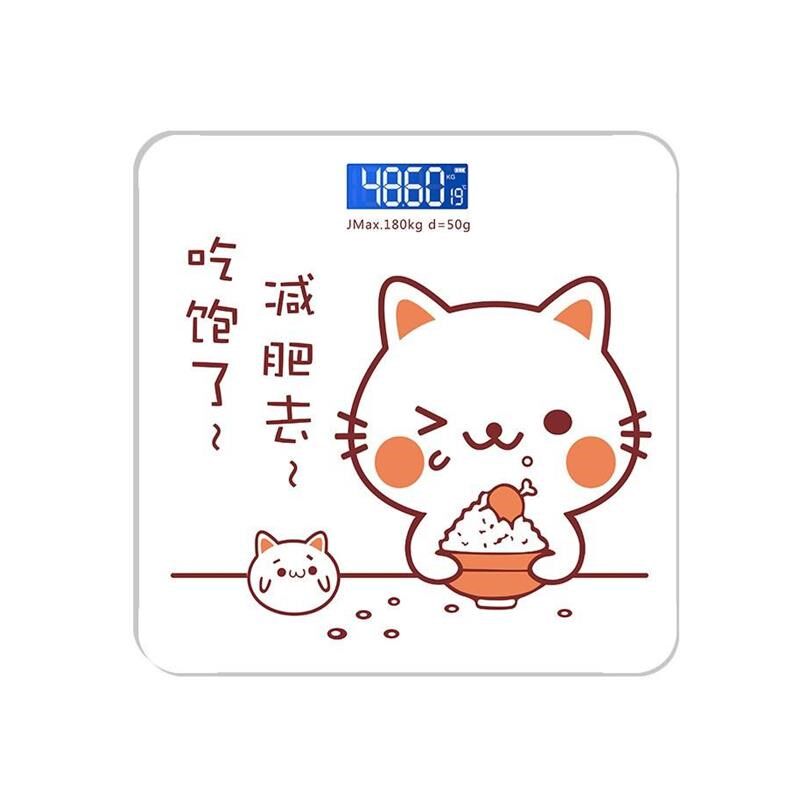 家用电子体重秤成人迷你卡通可爱精准人体减肥秤男女生宿舍便携式