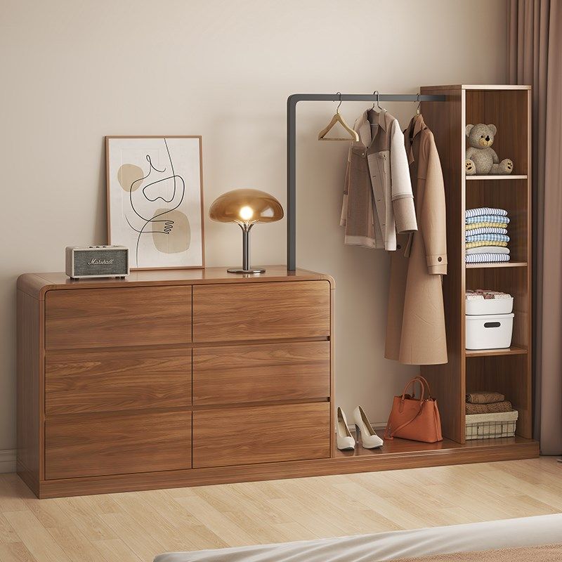 实木斗柜挂衣架一体多功能靠墙衣帽架床尾柜卧室小户型收纳储物柜,住宅家具,斗柜,淘宝优惠券,粉丝福利购,淘宝优惠卷