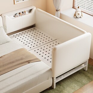 儿童拼接床婴儿铁艺床边床加宽大人单人定制带护栏升降儿童床铁床