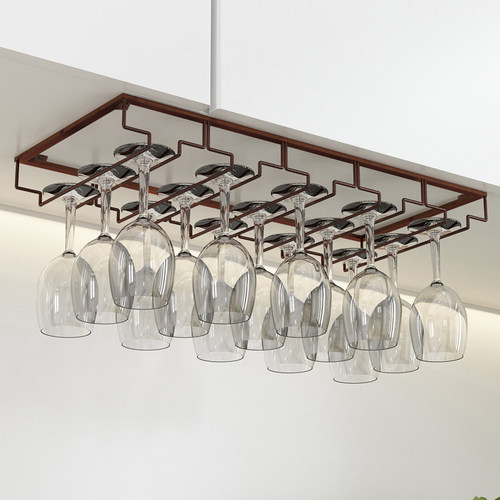 黑色家用高脚杯架子酒架红酒杯架倒挂葡萄酒杯架摆件挂架悬挂吊架