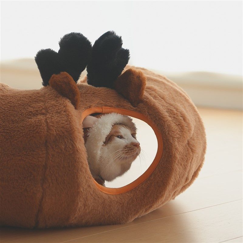 圣诞麋鹿猫咪隧道躲避冬天保暖睡窝半封闭式屋甜甜圈宠物钻洞玩具,宠物/宠物食品及用品,猫窝/屋/帐篷/沙发,淘宝优惠券,粉丝福利购,淘宝优惠卷