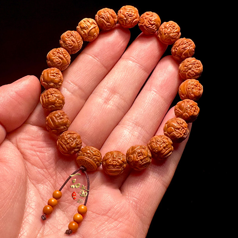 现货核雕生命之源精m雕猴头手串男款小尺寸文玩核桃雕刻橄榄核九