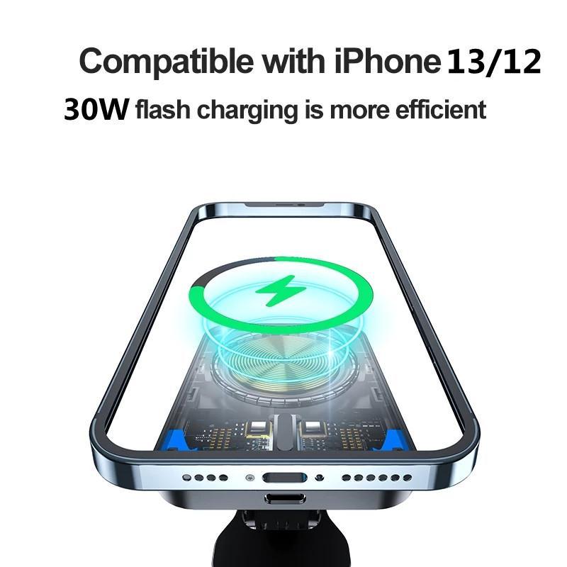 网红30W Magnetic Wireless Charger Car Air Vent Phone Holder