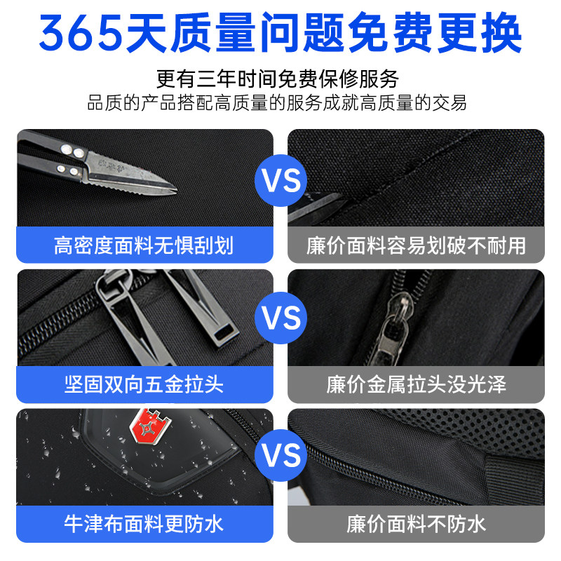 双肩包男士防水牛津布大容量初高中书包男商务旅行包电脑背包减负