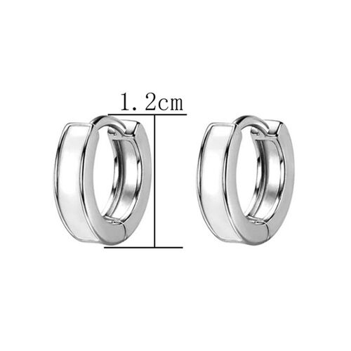 小众高货ndy 14K Real Gold Cross Fritillaria Shell Hoop Earri
