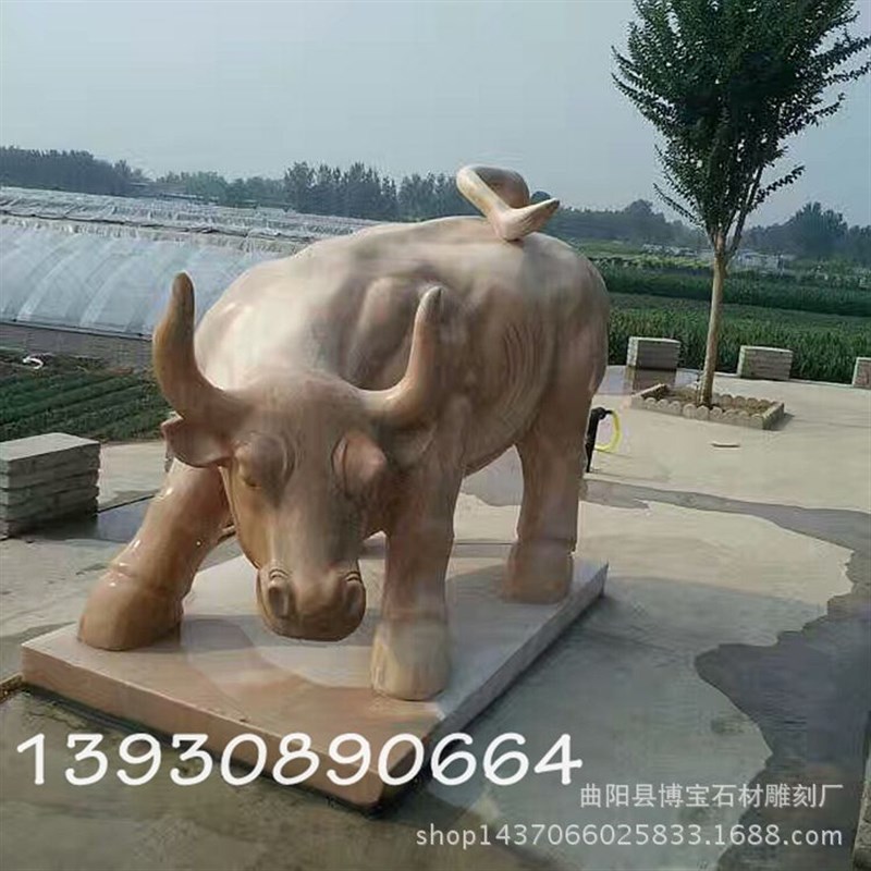 青石石雕拓荒牛 大理石耕牛雕刻 城市景观华尔街石牛雕塑优惠