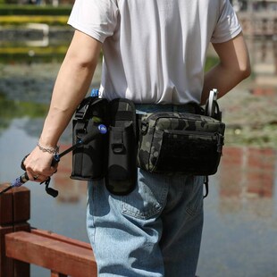 户外多功能战术腰带男士防水路亚腰包骑行迷彩路亚包可插杆新款