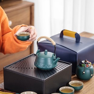 旅行茶具套装便携式户外露营旅游装备随行一壶四杯泡茶壶礼品定制