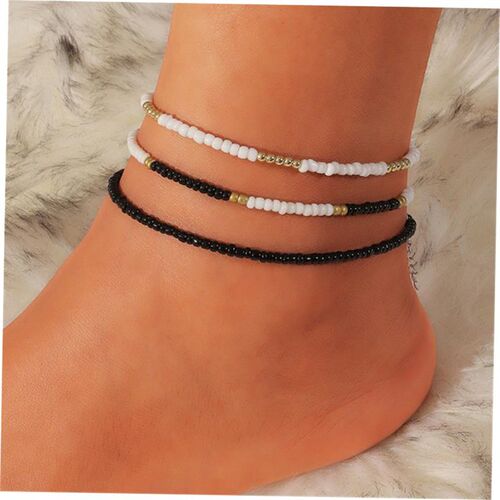 小众高货3pcs/set Bohemian Colorful Beaded Beads Anklets For
