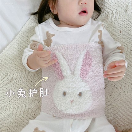 婴儿童睡觉护肚子神器法兰绒肚围春秋冬季宝宝防着凉肚兜加厚加绒