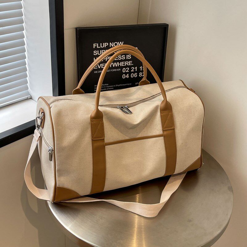 旅行包女大容量帆布轻便出差行李手提短途登机旅游健身包男收纳袋