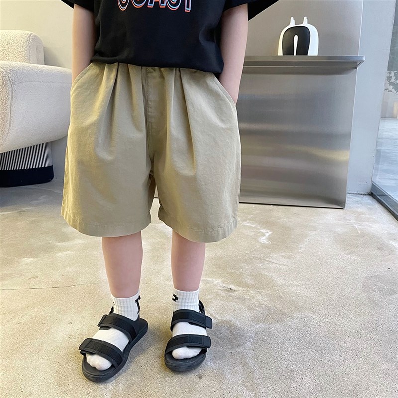 现货日系男d童短裤儿童裤子夏季薄款男宝宝夏装夏外穿休闲裤黑色