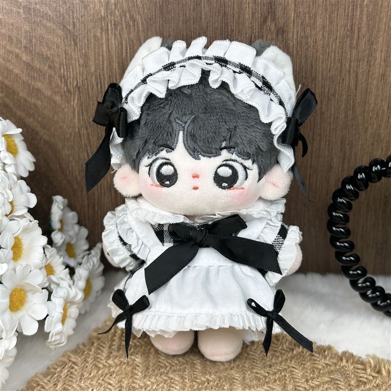 娃衣现货10cml厘米棉花娃娃衣服可爱女仆装玩偶公仔换装洋装套装