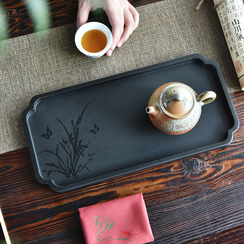 乌金石干泡小茶盘托盘日式简约单层壶承壶托长方形圆形家用干泡台,餐饮具,茶盘,淘宝优惠券,粉丝福利购,淘宝优惠卷