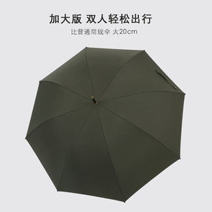 真双层面料经典 雨伞大号防风双人长柄伞木柄暴雨专用伞 商务男士
