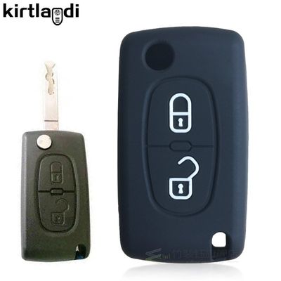 2 Buttons Silicone Key Case Cover for Peugeot 307 308 107 20