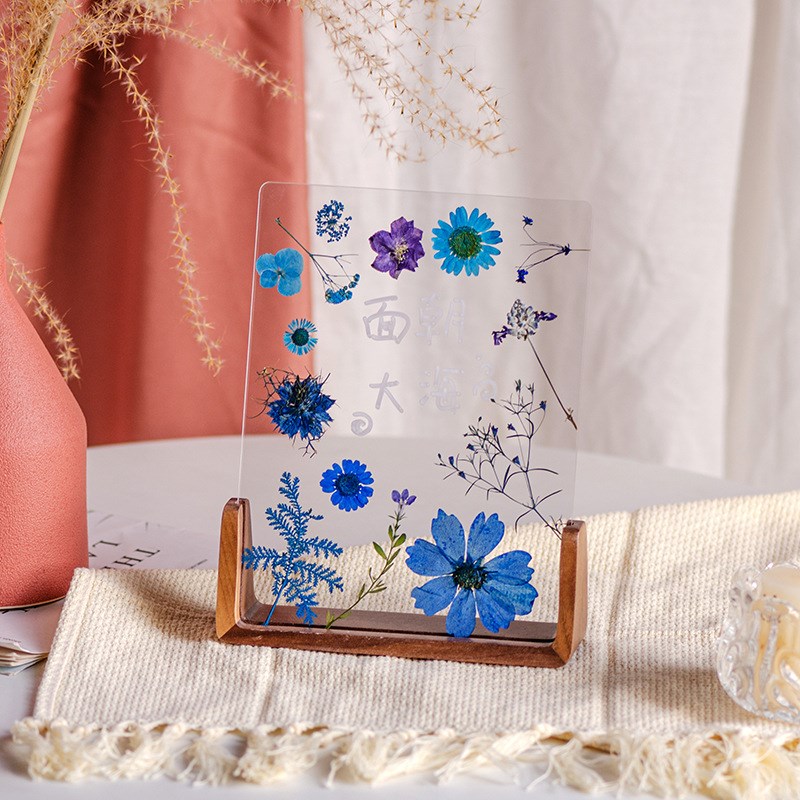 实木U型透明双面亚克力相框桌面摆台diy框架压花画框装裱送人礼物