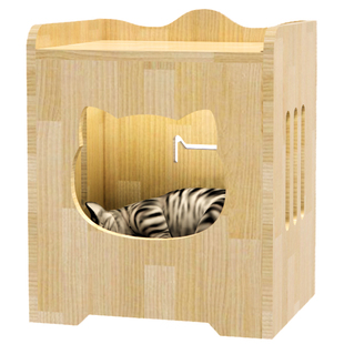 猫窝床头柜猫咪家具猫屋猫别墅茶几边几实木猫窝人宠人猫共用家具