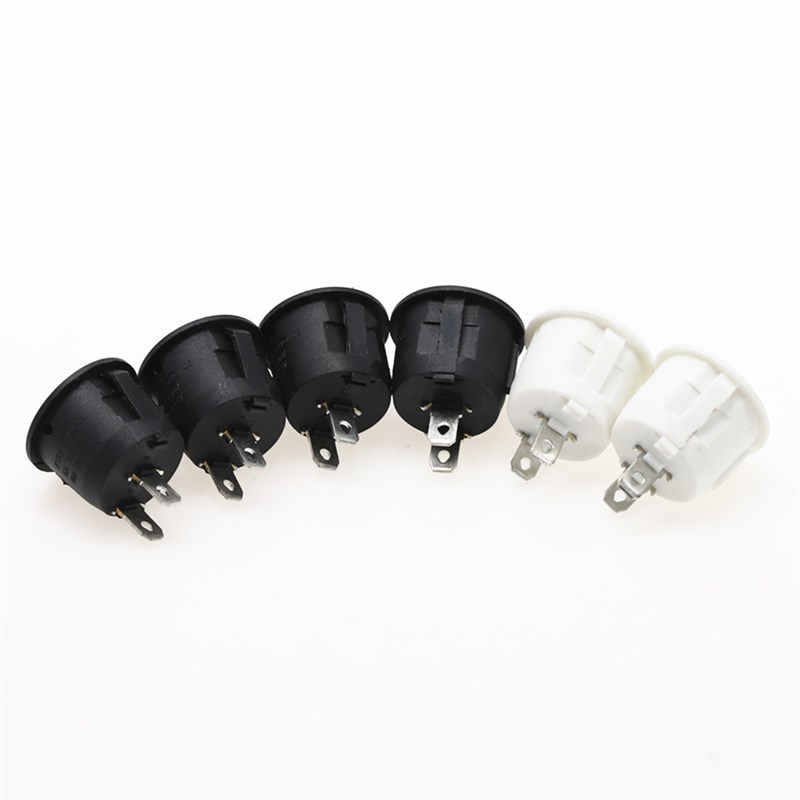 新品6Pcs 20mm Diameter Round Rocker Switches Black Round Bla