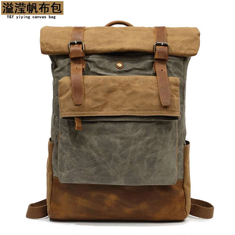 推荐New outdoor travel bag crazy horse leather leisure backp