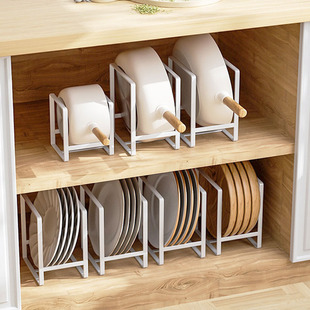 碗盘收纳架厨房置物架碗架沥水架家用橱柜内锅架放碗碟架子 免安装