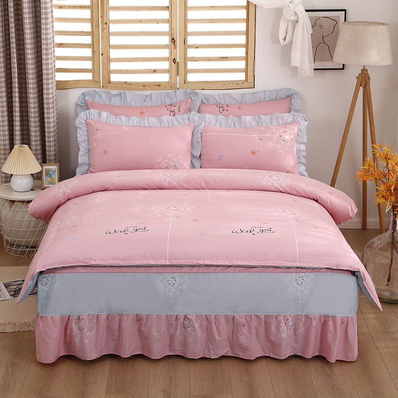 纯棉四件套床裙款100%全棉公主风床裙床罩被罩4件套1.8床上用品特,床上用品,床品套件/四件套/多件套,淘宝优惠券,粉丝福利购,淘宝优惠卷