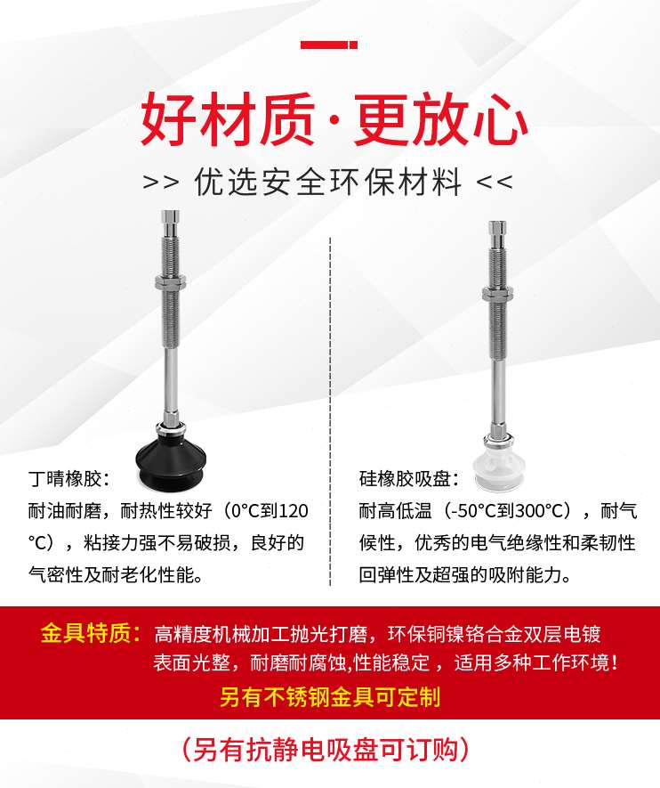 高档工业机械手气动WEJn31-D10-WEM31/32-J/K-50-B5双层型吸盘