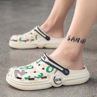 小码35 36 37青少年洞洞鞋男女拖鞋百搭潮流两用外穿沙滩凉拖鞋45