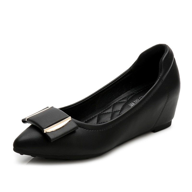 豆豆鞋女浅口尖头坡跟内增高皮鞋韩版百搭黑O色工作鞋红色中跟单,女鞋,乐福鞋（豆豆鞋）,淘宝优惠券,粉丝福利购,淘宝优惠卷