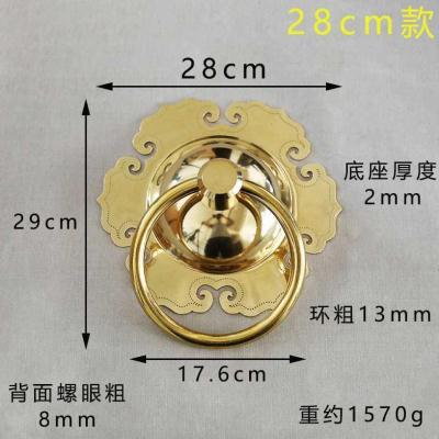 拉环大门仿古复古把手门环拉手配件实木木门庭院门钹纯Y铜大手中