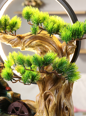 假山流水生财摆件喷泉中式t家居桌面摆放装饰树脂创意乔迁开业礼