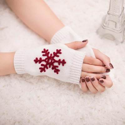 速发Sheep Wool Mitt Exposed Finger Women's Gloves Winter Aut