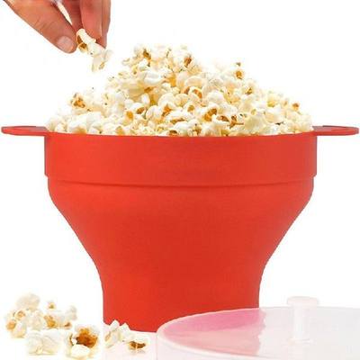 极速Silicone Popcorn Bowl Oven Folded Popcorn Bucket Creativ