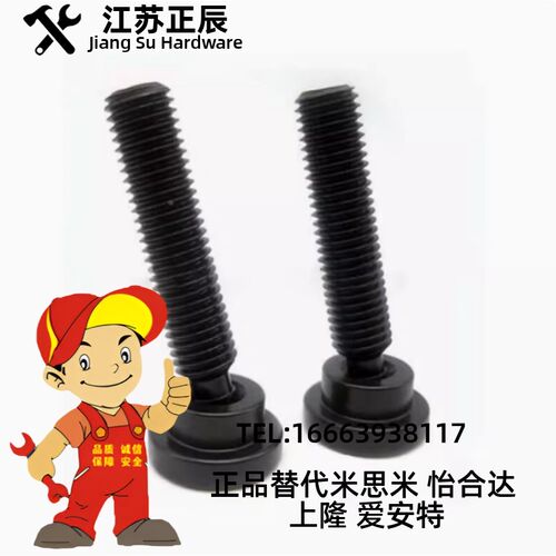 碳钢发黑粗牙螺纹标准型限位螺栓STRB6/8-60调整螺钉