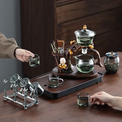 玻璃全自动茶具套装轻奢高档家用磁吸懒人泡茶神器泡茶壶2024新款