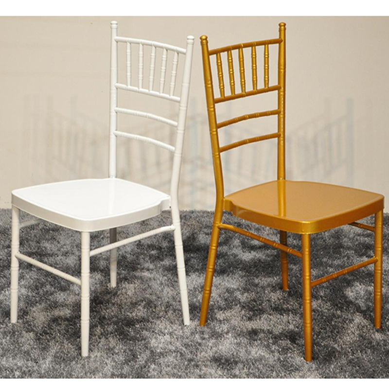 白色竹节椅金色婚庆椅子户外草地婚礼宾客水晶透明椅道具布置