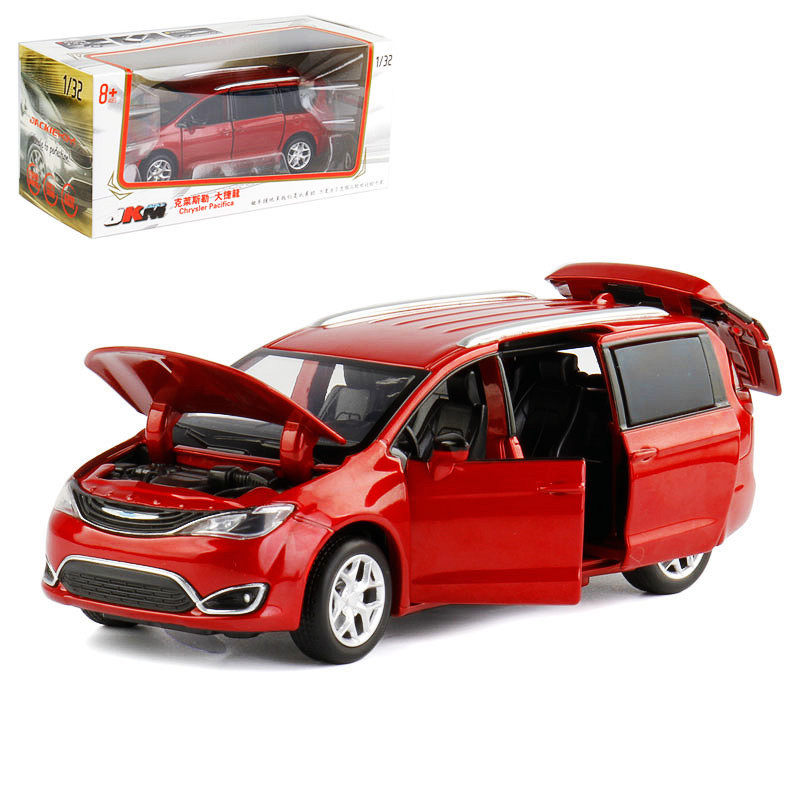 极速JKM 1:32克莱斯勒大捷龙商务车转向避震声光合金车模型儿童玩