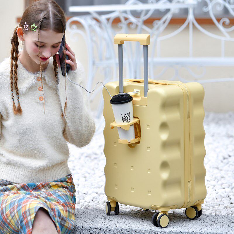 行李箱18寸女小型便登机箱便携出差密码行旅箱子多功能拉杆箱户外