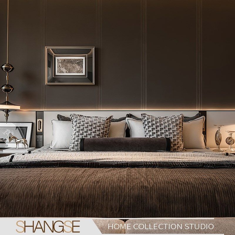 尚塞布艺样板房床品黑白灰现代简约几何图案圆柱枕民宿展厅10件套,床上用品,床品套件/四件套/多件套,淘宝优惠券,粉丝福利购,淘宝优惠卷