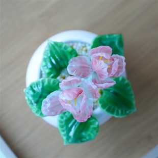 淄博琉璃手工艺品仙客来仿真花盆栽摆件家居桌面装饰礼品玄关摆设