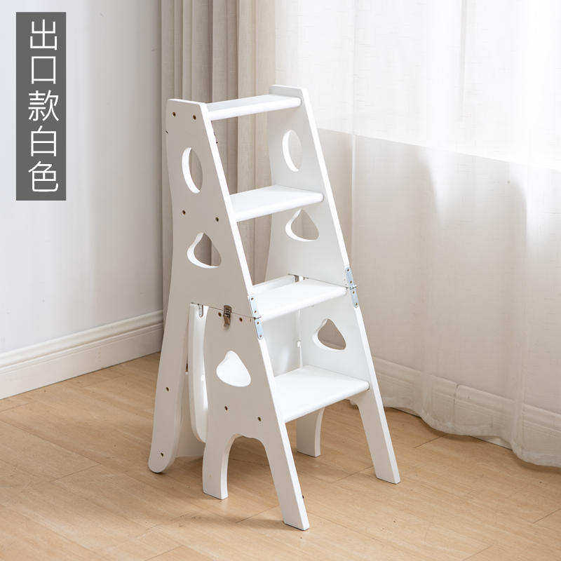 实木梯子家用折叠楼梯椅 全实木C梯子椅子多功能两用梯凳梯子凳子