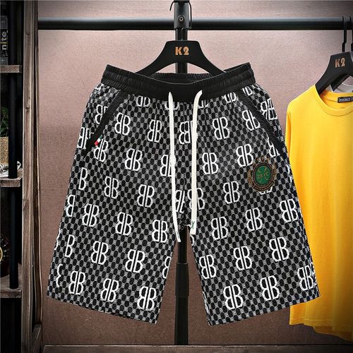 夏季冰丝休闲短裤男士潮流运动篮球裤宽松凉感五分裤沙滩裤子男装